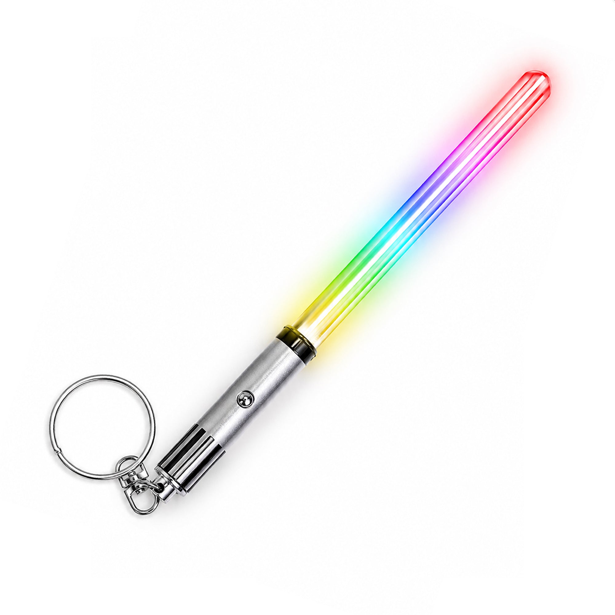 Mini Lightsaber Keychain Light Up LED Glowing Saber with 8 Color Modes